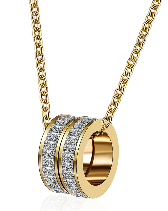 Twin Ring Zircon Necklace