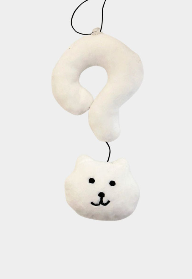 Adorable Quirky Question Mark Kitten Keychain
