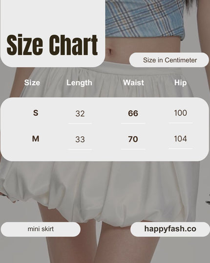 Sweet High-Waist Puff A-Line Skirt