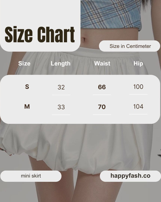 Sweet High-Waist Puff A-Line Skirt