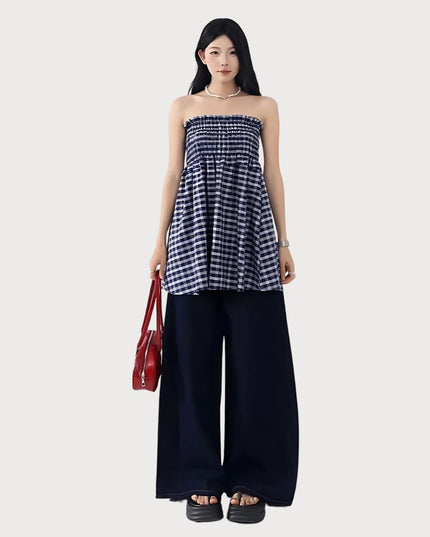 2-in-1 Multi-Way Styling Plaid Gingham A-Line Skirt
