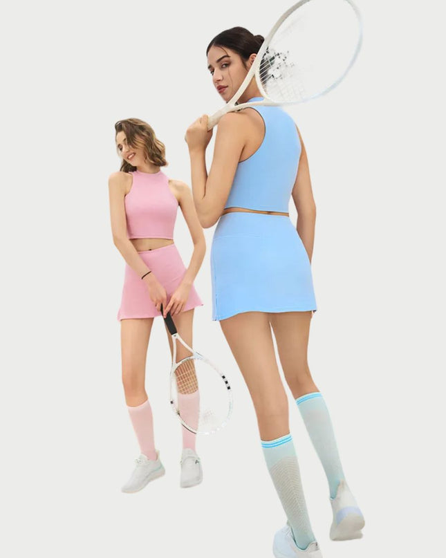 Open-Back Quick-Dry Activewear Set – Top & Skirt