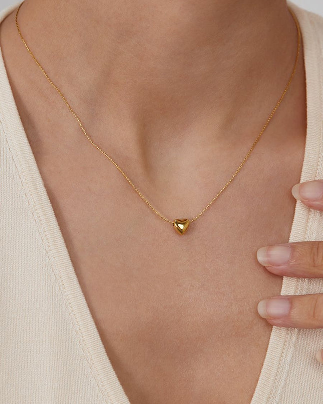 Gold Heart Pendant Necklace