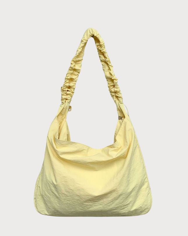 Beg Bahu Nilon Drawstring Spring – Reka Bentuk Awan Warna Pepejal