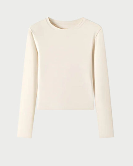 Casual Slim Fit Round Neck Long Sleeve Top