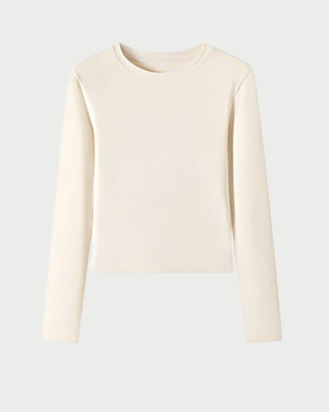 Casual Slim Fit Round Neck Long Sleeve Top