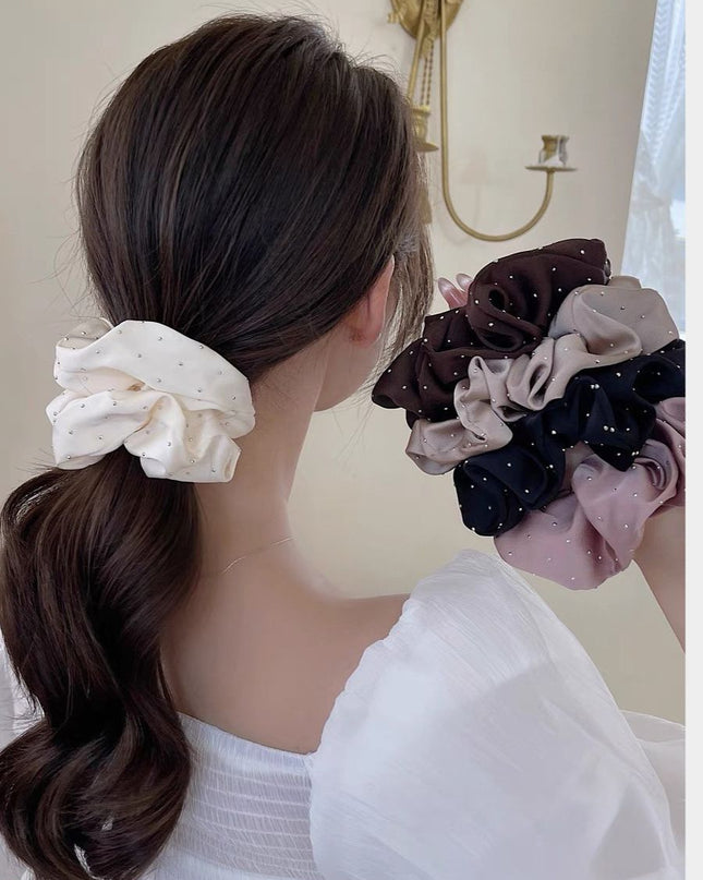 Korean Satin Rhinestone Hair Tie