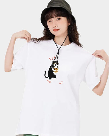 Cookie Cat Printed Design Tee