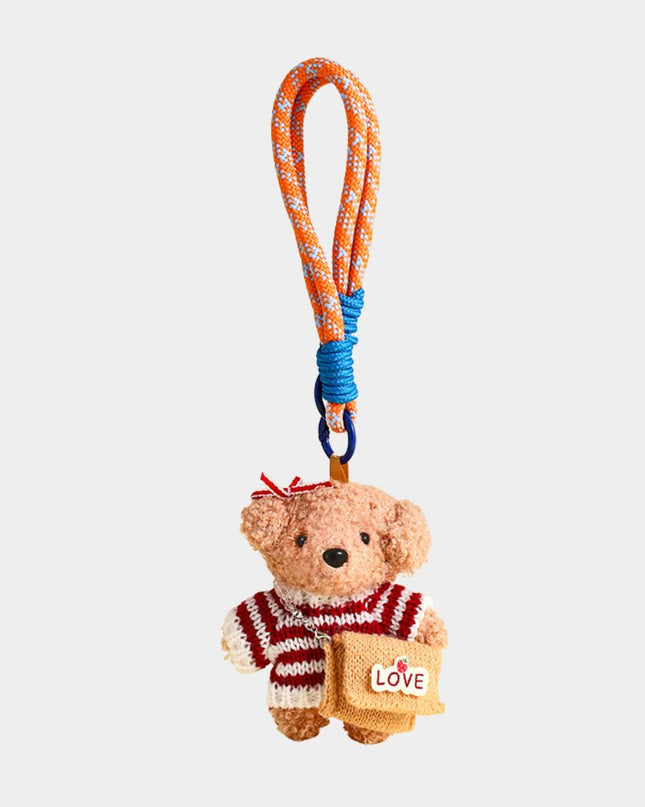 Adorable Sweater Puppy Plush Keychain Charm