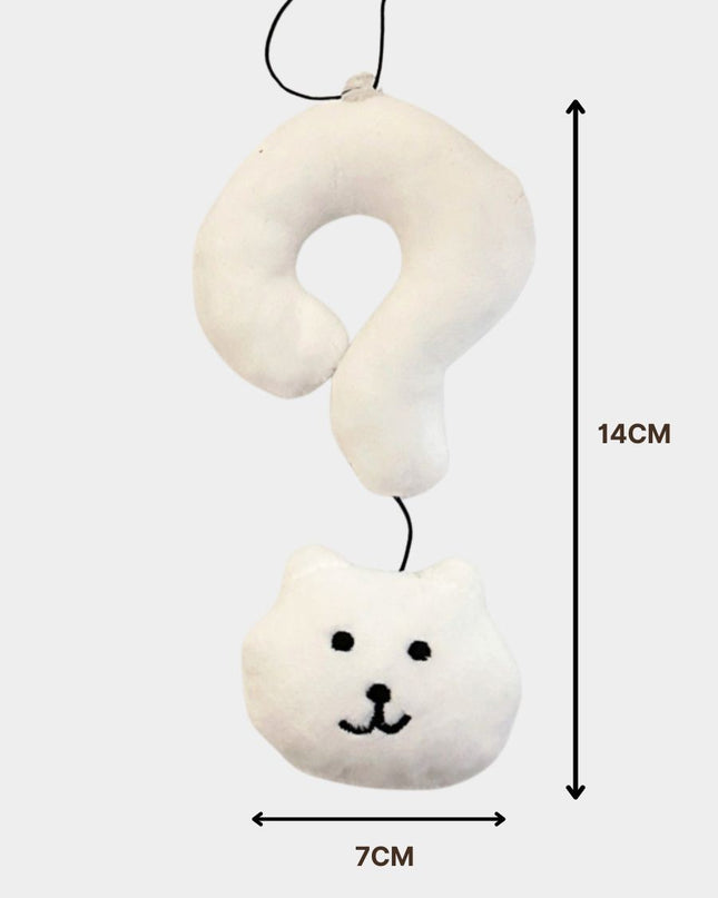 Adorable Quirky Question Mark Kitten Keychain