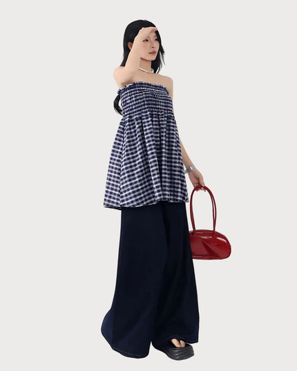 2-in-1 Multi-Way Styling Plaid Gingham A-Line Skirt