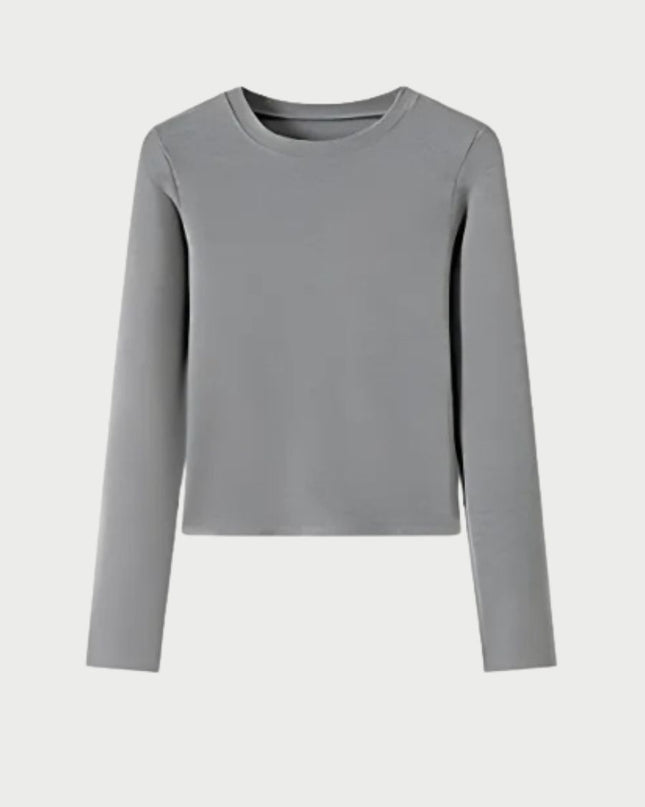 Casual Slim Fit Round Neck Long Sleeve Top