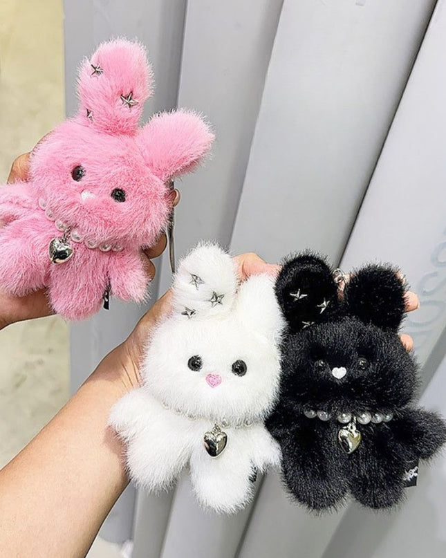 Starry Bunny Plush Keychain