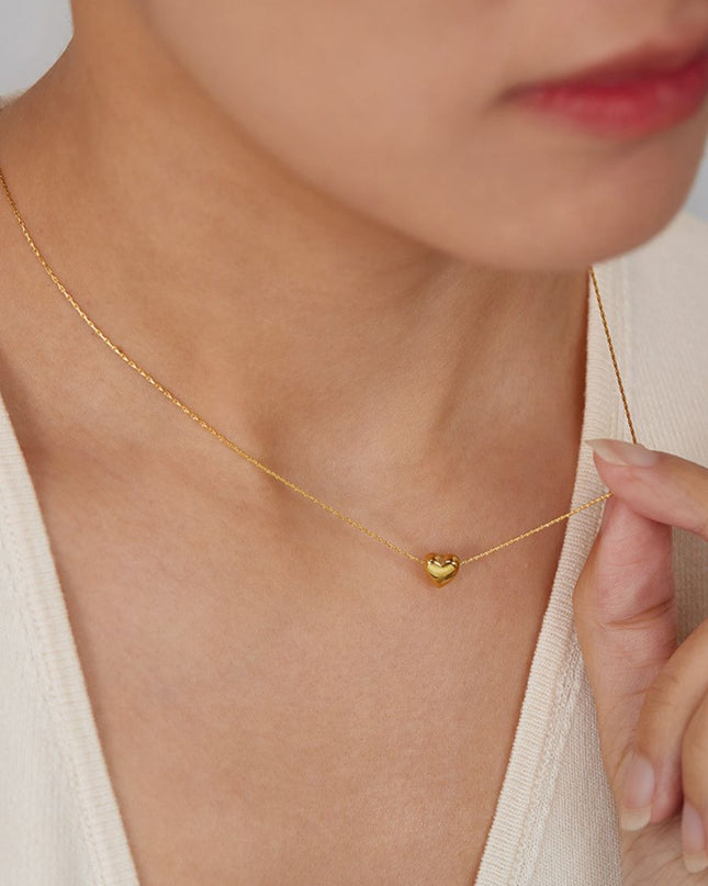 Gold Heart Pendant Necklace