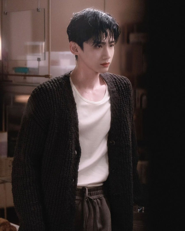 Loose V-Neck Cardigan Sweater