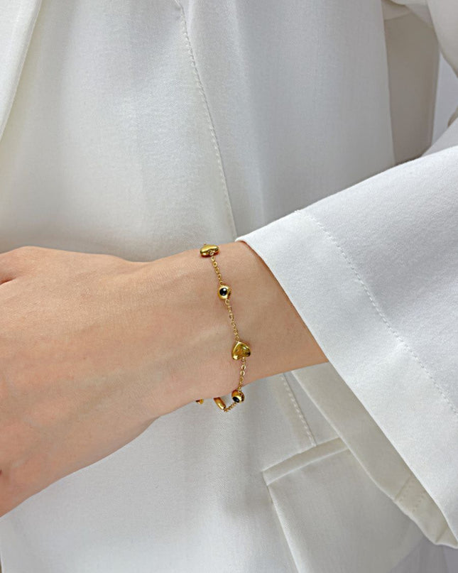 Cubic Zirconia Love Pendant Bracelet