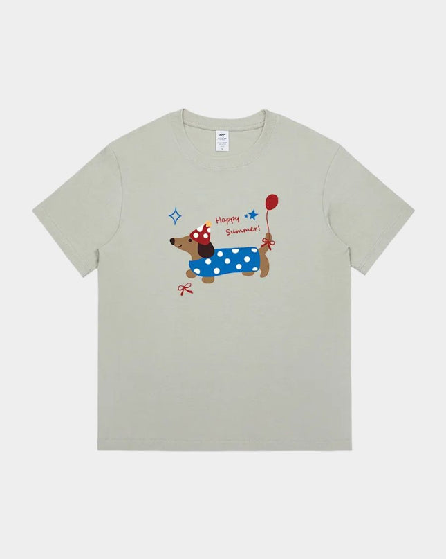 Korean Style Hotdog Printed Design Tee