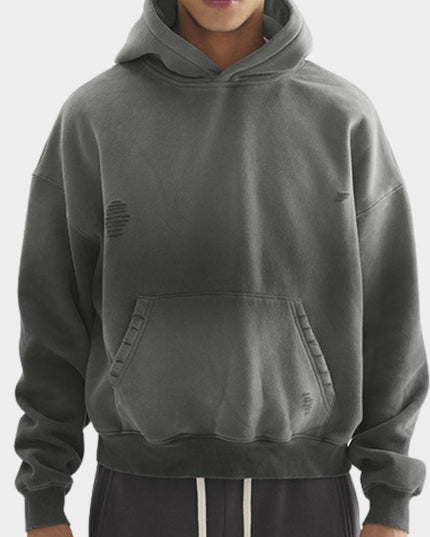 Hoodie Cropped Vintage Streetwear yang Dicuci