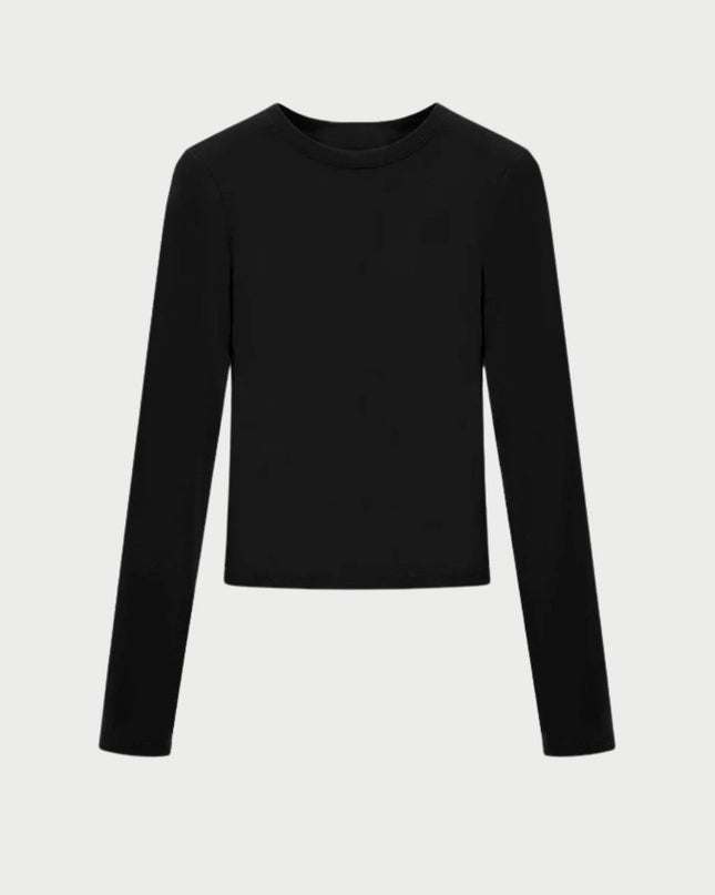 Casual Slim Fit Round Neck Long Sleeve Top