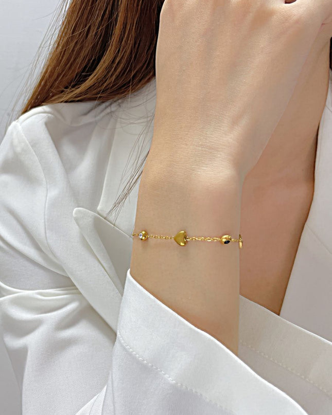Cubic Zirconia Love Pendant Bracelet