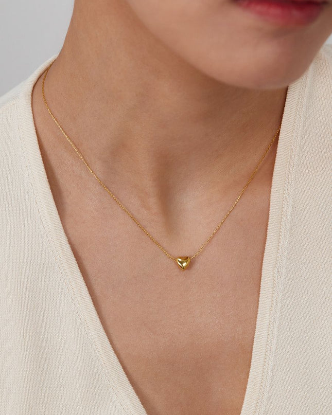 Gold Heart Pendant Necklace