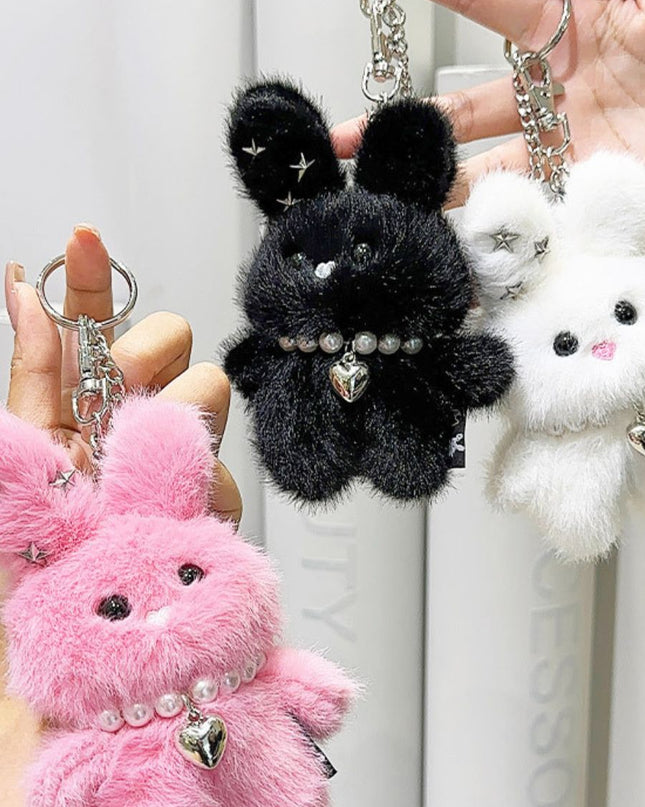 Starry Bunny Plush Keychain