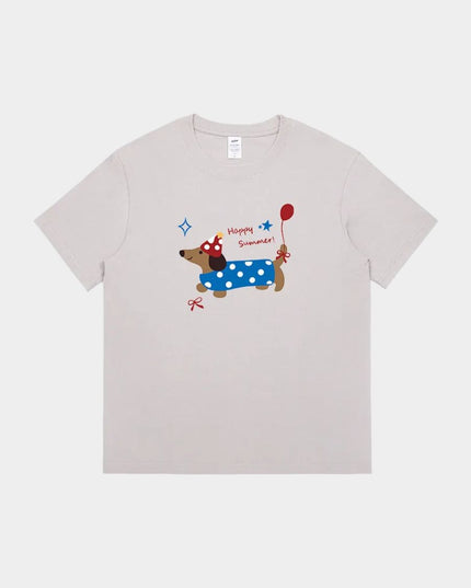 Korean Style Hotdog Printed Design Tee