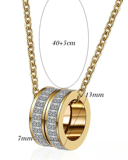 Twin Ring Zircon Necklace
