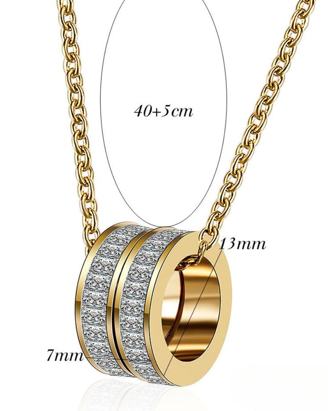 Twin Ring Zircon Necklace