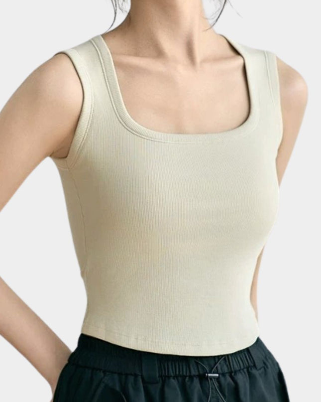Square Neck Bralette Tank Top with Built-In Brapads