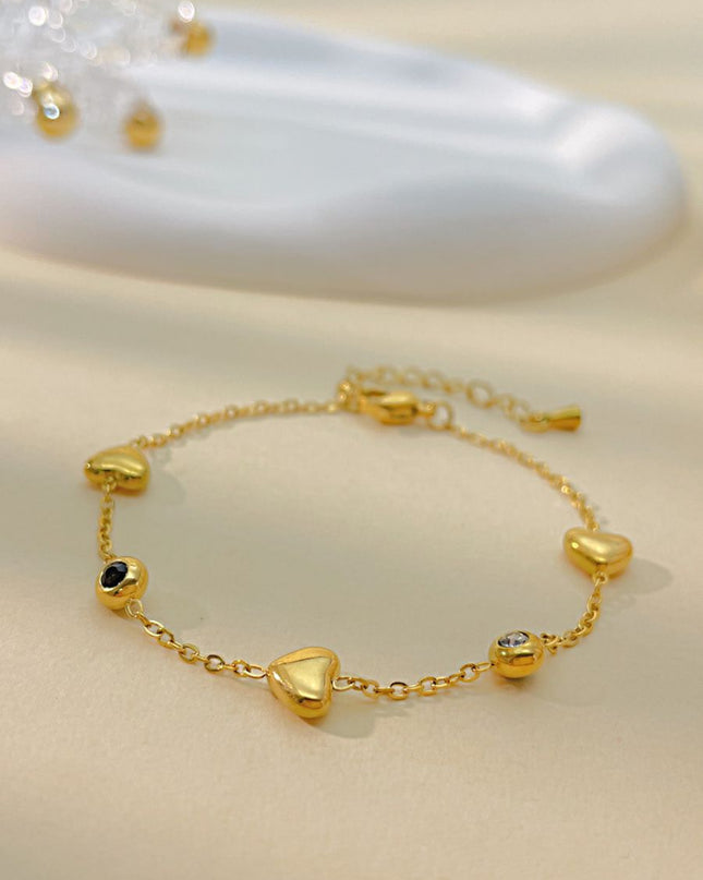 Cubic Zirconia Love Pendant Bracelet