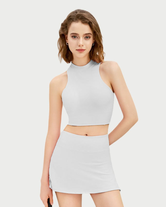 Open-Back Quick-Dry Activewear Set – Top & Skirt