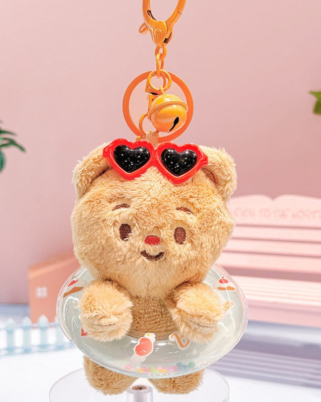 Summer Pool Party Swim Ring Plush Keychain