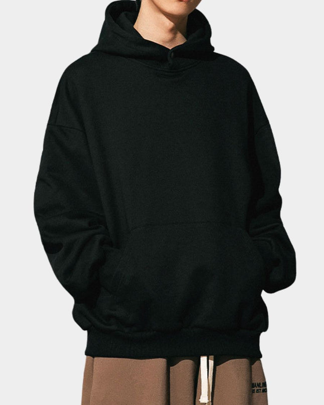 Unisex Loose Fit Solid Color Basic Streetwear Hoodie
