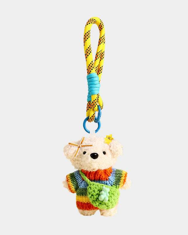 Adorable Sweater Puppy Plush Keychain Charm