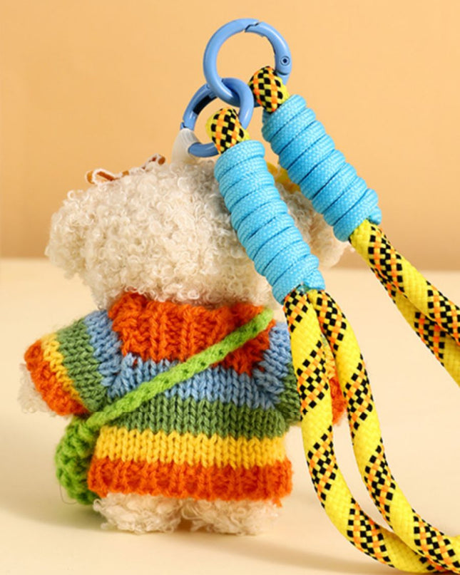 Adorable Sweater Puppy Plush Keychain Charm
