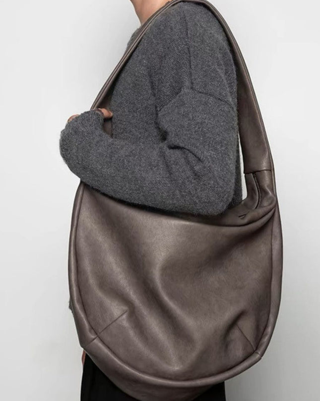 Vintage Distressed Leather Hobo Bag