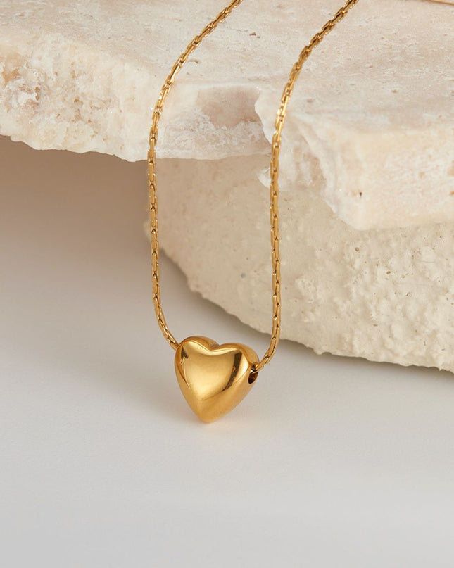 Gold Heart Pendant Necklace