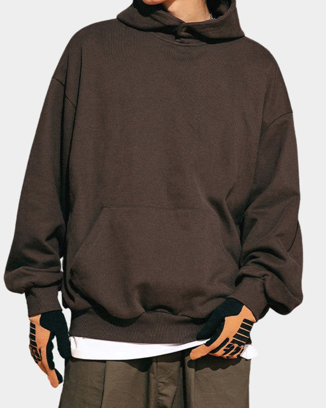 Unisex Loose Fit Solid Color Basic Streetwear Hoodie
