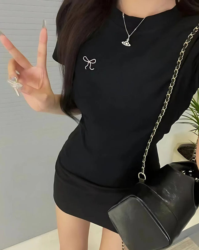 Embroidered Slim-Fit Korean Tee