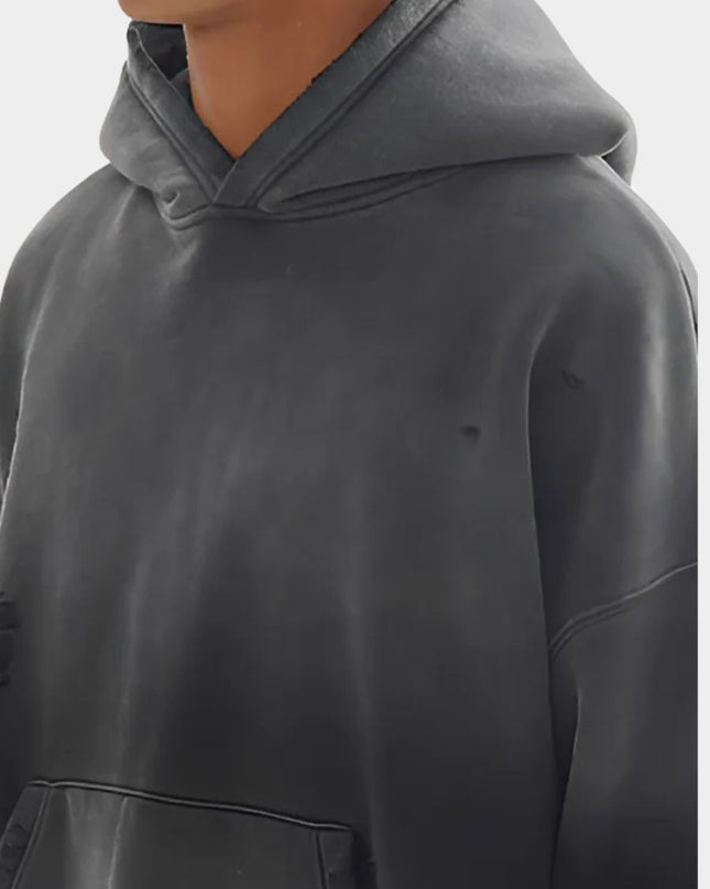Washed Vintage Streetwear Cropped Hoodie