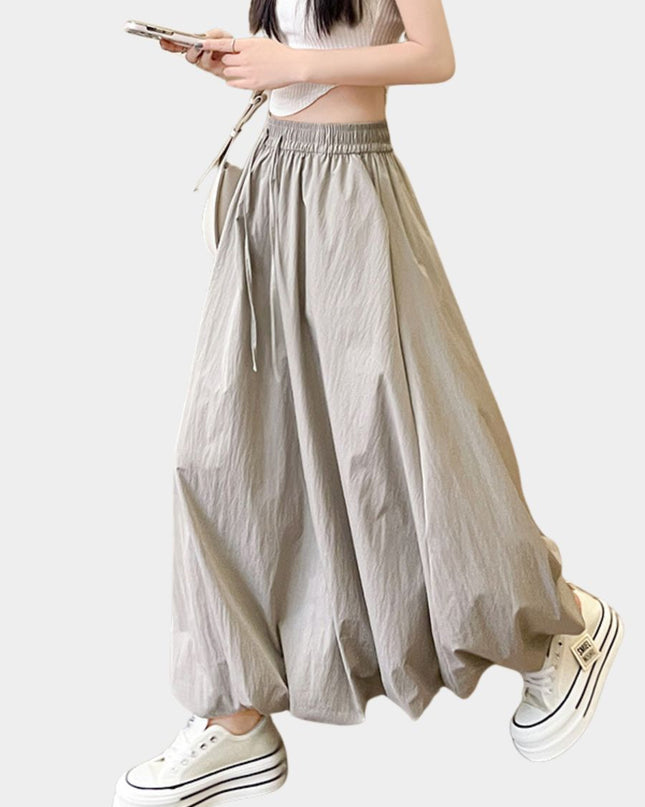 Sweet High Waist Puff A Line Skirt Slimming Balloon Silhouette