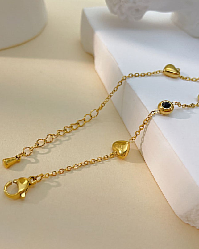 Cubic Zirconia Love Pendant Bracelet