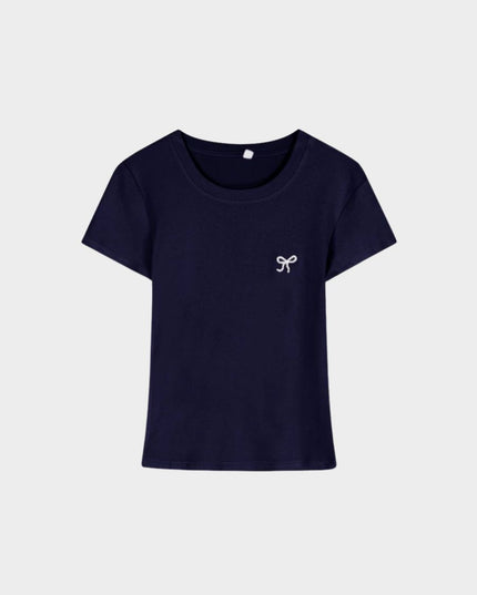 Tee Korea Slim-Fit bersulam