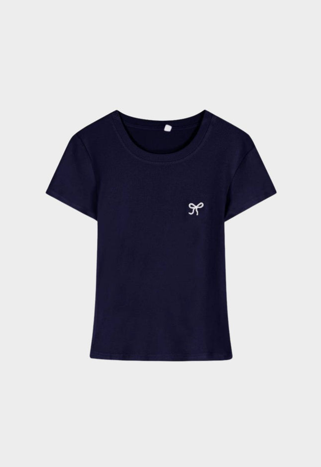 Tee Korea Slim-Fit bersulam