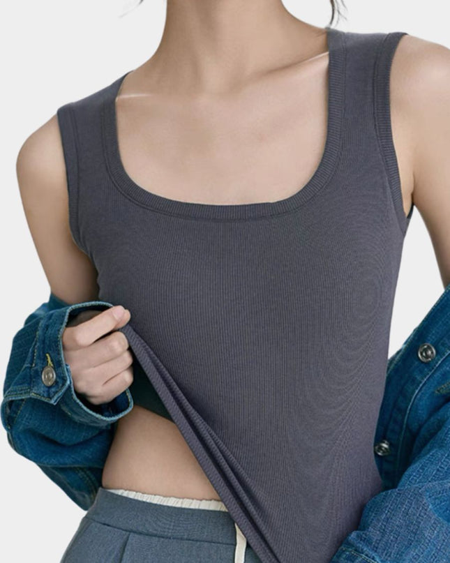 Square Neck Bralette Tank Top with Built-In Brapads