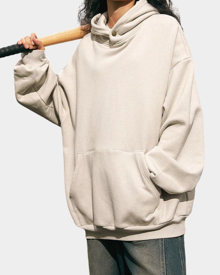 Unisex Loose Fit Solid Color Basic Streetwear Hoodie