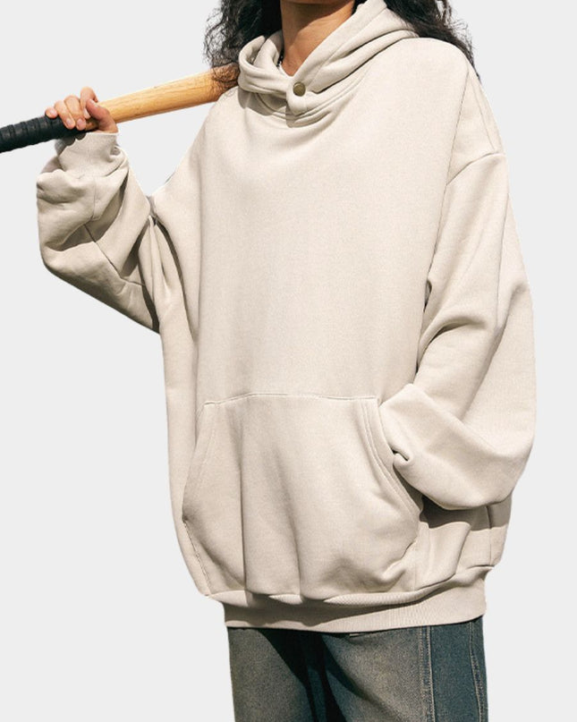 Unisex Loose Fit Solid Color Basic Streetwear Hoodie