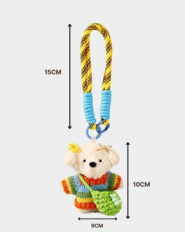 Adorable Sweater Puppy Plush Keychain Charm