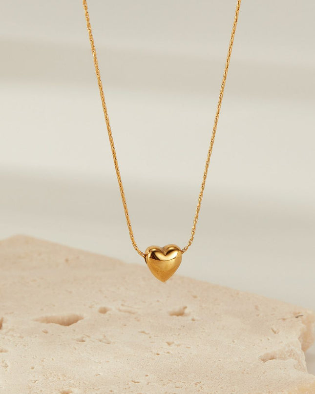 Gold Heart Pendant Necklace